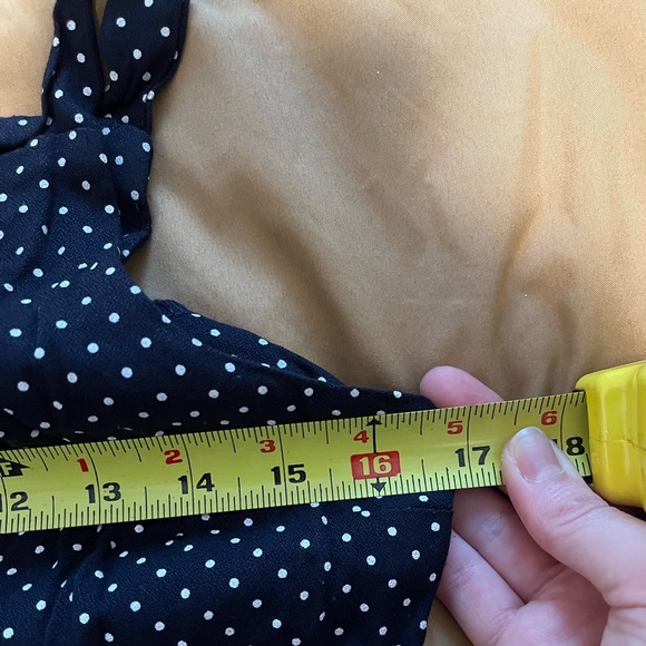 Vintage Midnight Blue Polka Dot Pencil Dress Sz S - Picture 3 of 7